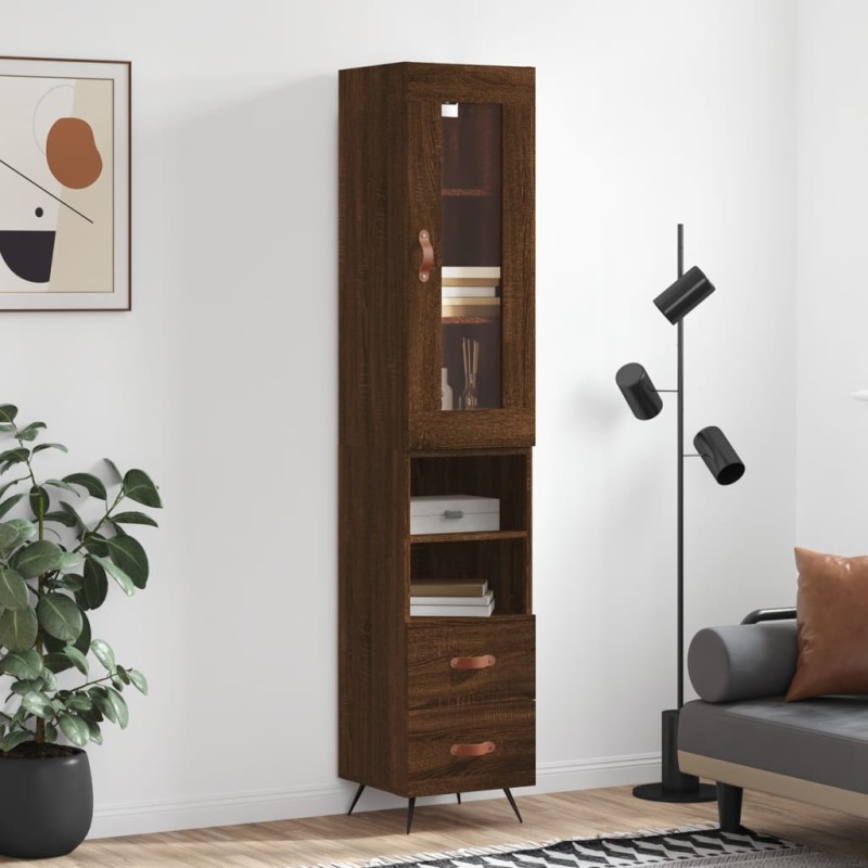 vidaXL Highboard Braun Eichen-Optik 34,5x34x180 cm Holzwerkstoff vidaXL Highboard Braun Eichen-Optik 34,5x34x180 cm Holzwerkstoff