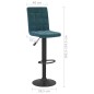 Barhocker 2 Stk. Blau Samt Barhocker 2 Stk. Blau Samt