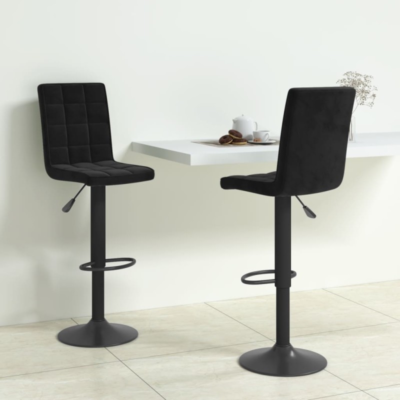vidaXL Barhocker 2 Stk. Schwarz Samt vidaXL Barhocker 2 Stk. Schwarz Samt