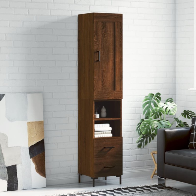 vidaXL Highboard Braun Eichen-Optik 34,5x34x180 cm Holzwerkstoff vidaXL Highboard Braun Eichen-Optik 34,5x34x180 cm Holzwerkstoff