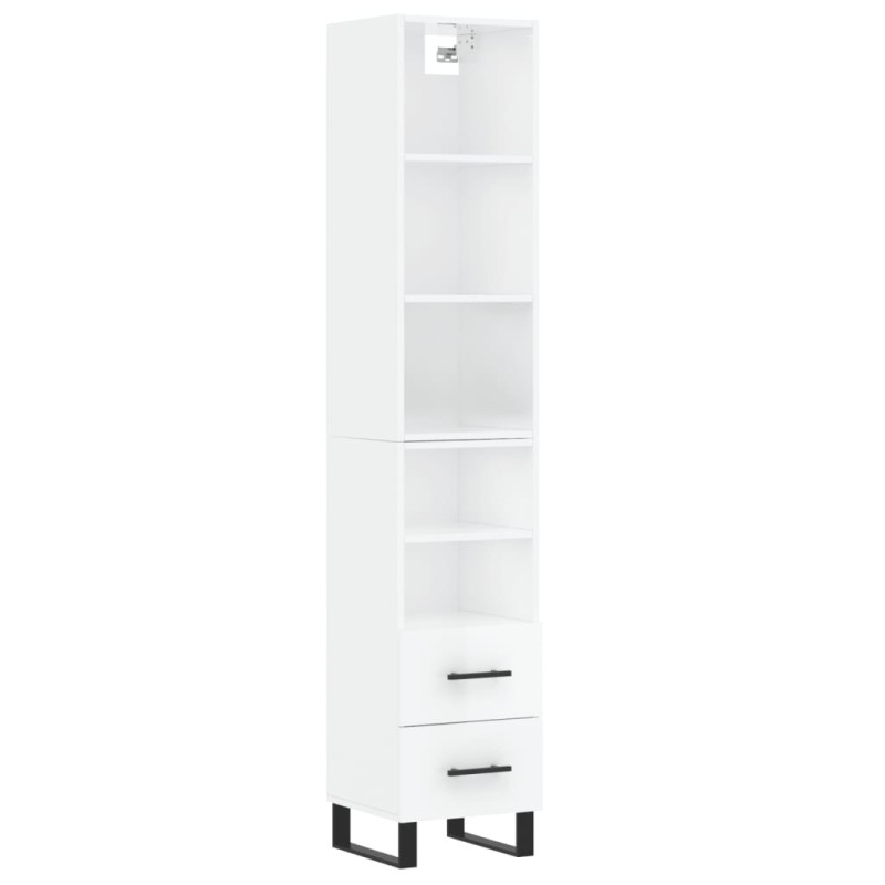 vidaXL Highboard Hochglanz-Weiß 34,5x34x180 cm Holzwerkstoff vidaXL Highboard Hochglanz-Weiß 34,5x34x180 cm Holzwerkstoff