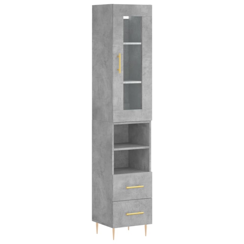 vidaXL Highboard Betongrau 34,5x34x180 cm Holzwerkstoff vidaXL Highboard Betongrau 34,5x34x180 cm Holzwerkstoff