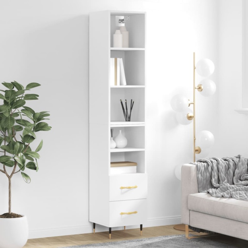 vidaXL Highboard Weiß 34,5x34x180 cm Holzwerkstoff vidaXL Highboard Weiß 34,5x34x180 cm Holzwerkstoff