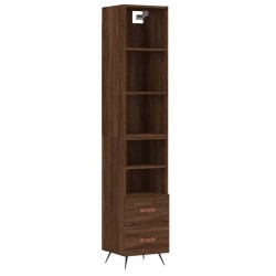 vidaXL Highboard Braun Eichen-Optik 34,5x34x180 cm Holzwerkstoff