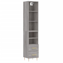 vidaXL Highboard Grau Sonoma 34,5x34x180 cm Holzwerkstoff