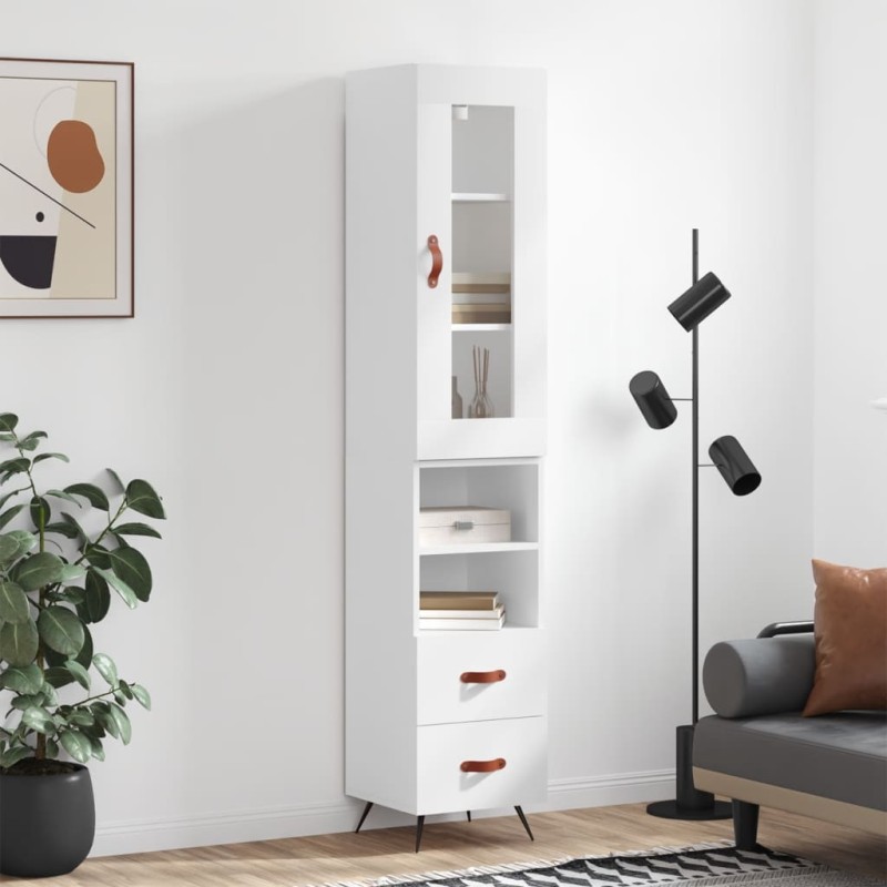 vidaXL Highboard Weiß 34,5x34x180 cm Holzwerkstoff vidaXL Highboard Weiß 34,5x34x180 cm Holzwerkstoff
