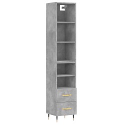 vidaXL Highboard Betongrau 34,5x34x180 cm Holzwerkstoff