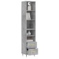 vidaXL Highboard Betongrau 34,5x34x180 cm Holzwerkstoff vidaXL Highboard Betongrau 34,5x34x180 cm Holzwerkstoff