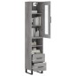 vidaXL Highboard Grau Sonoma 34,5x34x180 cm Holzwerkstoff vidaXL Highboard Grau Sonoma 34,5x34x180 cm Holzwerkstoff