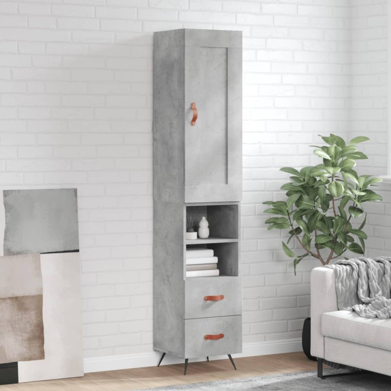 vidaXL Highboard Betongrau 34,5x34x180 cm Holzwerkstoff vidaXL Highboard Betongrau 34,5x34x180 cm Holzwerkstoff