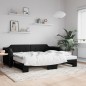 vidaXL Tagesbett Ausziehbar Schwarz 90x190 cm Stoff vidaXL Tagesbett Ausziehbar Schwarz 90x190 cm Stoff