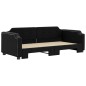vidaXL Tagesbett Ausziehbar Schwarz 90x190 cm Stoff vidaXL Tagesbett Ausziehbar Schwarz 90x190 cm Stoff