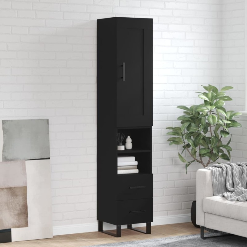 vidaXL Highboard Schwarz 34,5x34x180 cm Holzwerkstoff vidaXL Highboard Schwarz 34,5x34x180 cm Holzwerkstoff
