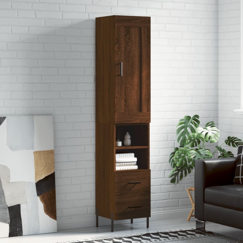vidaXL Highboard Braun Eichen-Optik 34,5x34x180 cm Holzwerkstoff vidaXL Highboard Braun Eichen-Optik 34,5x34x180 cm Holzwerkstoff