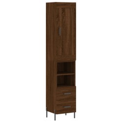 vidaXL Highboard Braun Eichen-Optik 34,5x34x180 cm Holzwerkstoff
