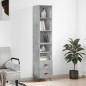 vidaXL Highboard Betongrau 34,5x34x180 cm Holzwerkstoff vidaXL Highboard Betongrau 34,5x34x180 cm Holzwerkstoff