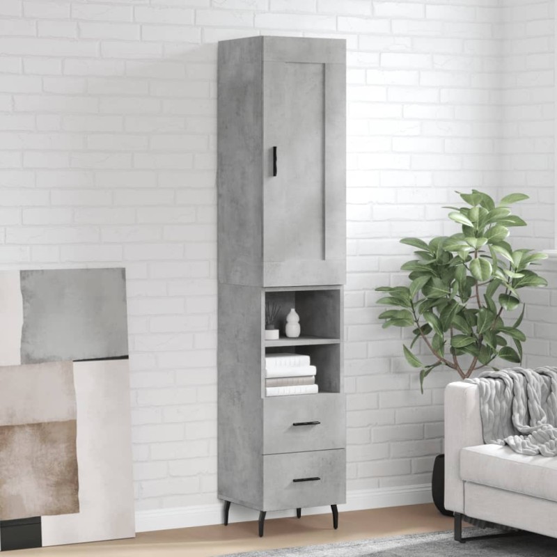 vidaXL Highboard Betongrau 34,5x34x180 cm Holzwerkstoff vidaXL Highboard Betongrau 34,5x34x180 cm Holzwerkstoff