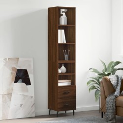vidaXL Highboard Braun Eichen-Optik 34,5x34x180 cm Holzwerkstoff