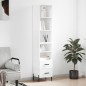 vidaXL Highboard Hochglanz-Weiß 34,5x34x180 cm Holzwerkstoff vidaXL Highboard Hochglanz-Weiß 34,5x34x180 cm Holzwerkstoff