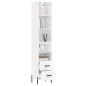 vidaXL Highboard Hochglanz-Weiß 34,5x34x180 cm Holzwerkstoff vidaXL Highboard Hochglanz-Weiß 34,5x34x180 cm Holzwerkstoff