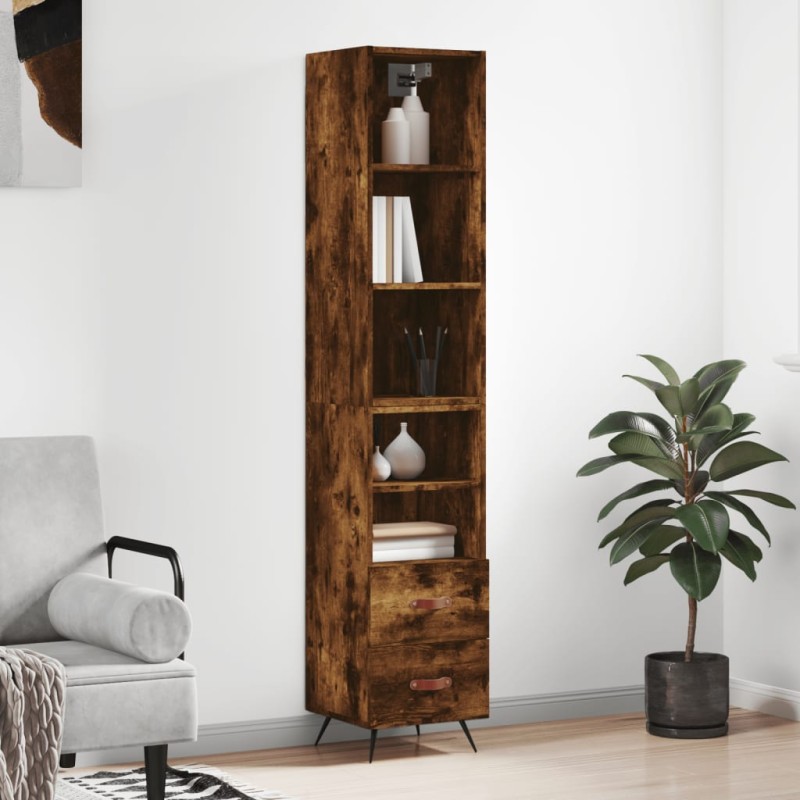 vidaXL Highboard Räuchereiche 34,5x34x180 cm Holzwerkstoff vidaXL Highboard Räuchereiche 34,5x34x180 cm Holzwerkstoff