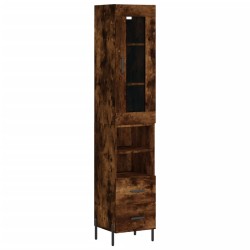 vidaXL Highboard Räuchereiche 34,5x34x180 cm Holzwerkstoff