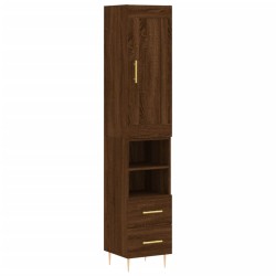 vidaXL Highboard Braun Eichen-Optik 34,5x34x180 cm Holzwerkstoff