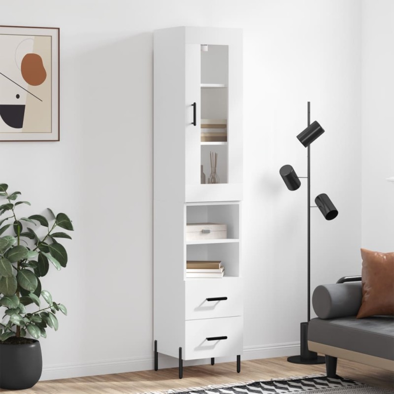 vidaXL Highboard Weiß 34,5x34x180 cm Holzwerkstoff vidaXL Highboard Weiß 34,5x34x180 cm Holzwerkstoff