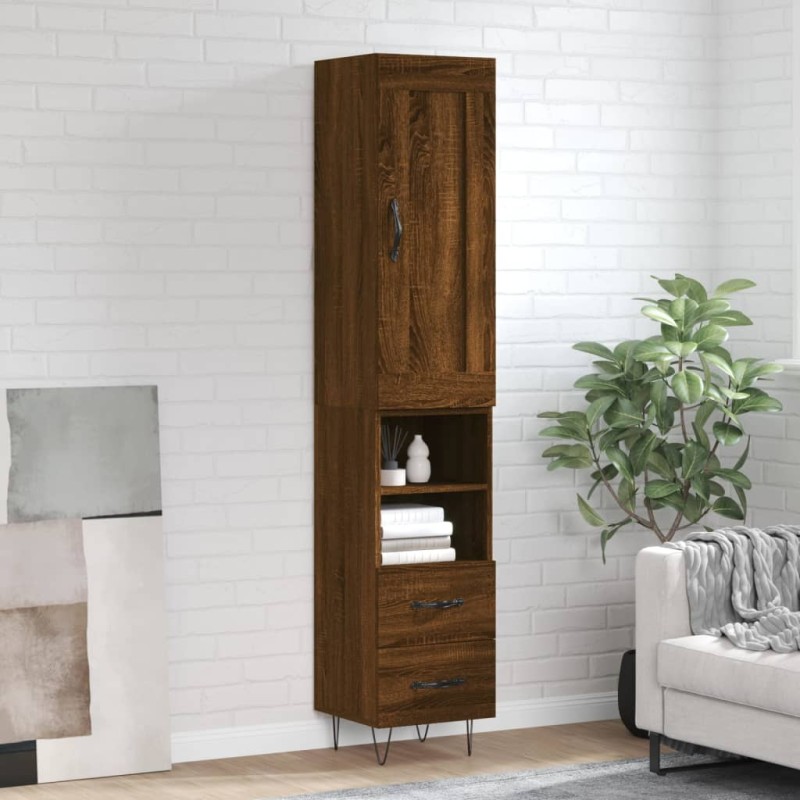 vidaXL Highboard Braun Eichen-Optik 34,5x34x180 cm Holzwerkstoff vidaXL Highboard Braun Eichen-Optik 34,5x34x180 cm Holzwerkstoff