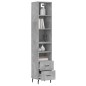 vidaXL Highboard Betongrau 34,5x34x180 cm Holzwerkstoff vidaXL Highboard Betongrau 34,5x34x180 cm Holzwerkstoff