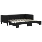 vidaXL Tagesbett Ausziehbar Schwarz 90x190 cm Stoff vidaXL Tagesbett Ausziehbar Schwarz 90x190 cm Stoff
