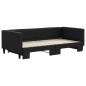 vidaXL Tagesbett Ausziehbar Schwarz 90x190 cm Stoff vidaXL Tagesbett Ausziehbar Schwarz 90x190 cm Stoff