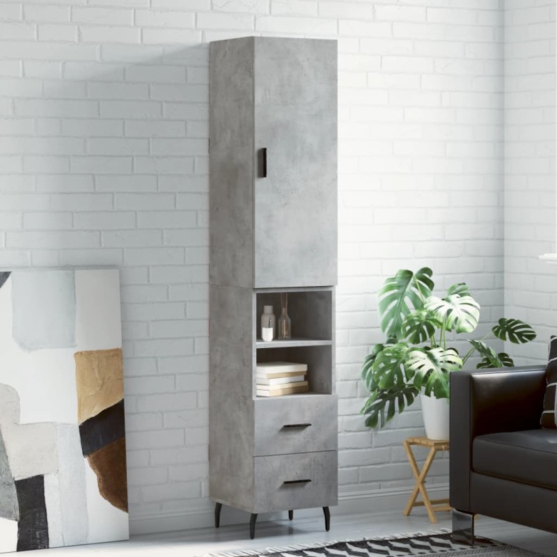 vidaXL Highboard Betongrau 34,5x34x180 cm Holzwerkstoff vidaXL Highboard Betongrau 34,5x34x180 cm Holzwerkstoff