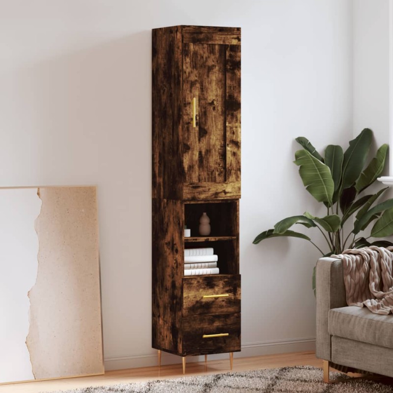 vidaXL Highboard Räuchereiche 34,5x34x180 cm Holzwerkstoff vidaXL Highboard Räuchereiche 34,5x34x180 cm Holzwerkstoff