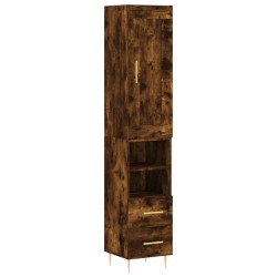 vidaXL Highboard Räuchereiche 34,5x34x180 cm Holzwerkstoff