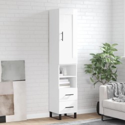 vidaXL Highboard Hochglanz-Weiß 34,5x34x180 cm Holzwerkstoff