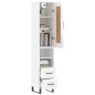vidaXL Highboard Hochglanz-Weiß 34,5x34x180 cm Holzwerkstoff vidaXL Highboard Hochglanz-Weiß 34,5x34x180 cm Holzwerkstoff