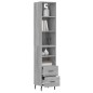 vidaXL Highboard Grau Sonoma 34,5x34x180 cm Holzwerkstoff vidaXL Highboard Grau Sonoma 34,5x34x180 cm Holzwerkstoff