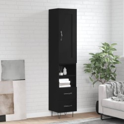 vidaXL Highboard Schwarz 34,5x34x180 cm Holzwerkstoff