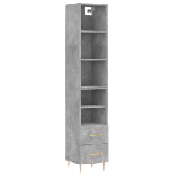 vidaXL Highboard Betongrau 34,5x34x180 cm Holzwerkstoff