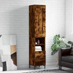 vidaXL Highboard Räuchereiche 34,5x34x180 cm Holzwerkstoff