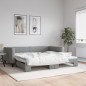 vidaXL Tagesbett Ausziehbar Hellgrau 100x200 cm Stoff vidaXL Tagesbett Ausziehbar Hellgrau 100x200 cm Stoff