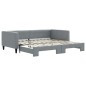 vidaXL Tagesbett Ausziehbar Hellgrau 100x200 cm Stoff vidaXL Tagesbett Ausziehbar Hellgrau 100x200 cm Stoff