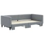 vidaXL Tagesbett Ausziehbar Hellgrau 100x200 cm Stoff vidaXL Tagesbett Ausziehbar Hellgrau 100x200 cm Stoff