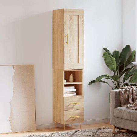 vidaXL Highboard Sonoma-Eiche 34,5x34x180 cm Holzwerkstoff