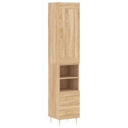 vidaXL Highboard Sonoma-Eiche 34,5x34x180 cm Holzwerkstoff