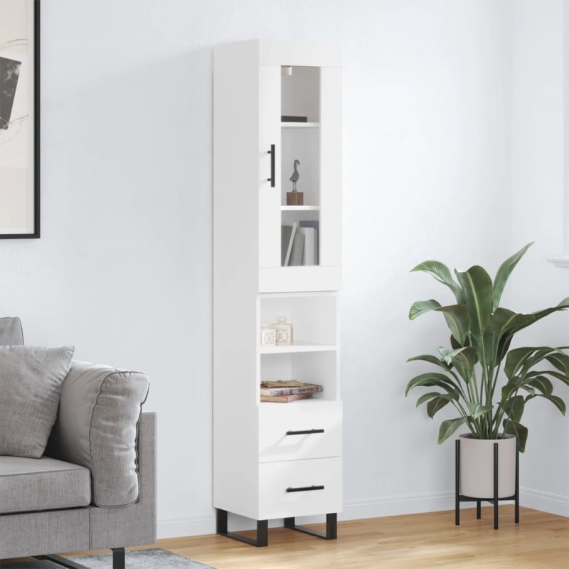 vidaXL Highboard Weiß 34,5x34x180 cm Holzwerkstoff vidaXL Highboard Weiß 34,5x34x180 cm Holzwerkstoff