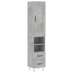 vidaXL Highboard Betongrau 34,5x34x180 cm Holzwerkstoff