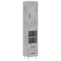 vidaXL Highboard Betongrau 34,5x34x180 cm Holzwerkstoff vidaXL Highboard Betongrau 34,5x34x180 cm Holzwerkstoff