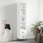 vidaXL Highboard Hochglanz-Weiß 34,5x34x180 cm Holzwerkstoff vidaXL Highboard Hochglanz-Weiß 34,5x34x180 cm Holzwerkstoff